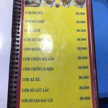 Thực đơn- Quán Ăn Cơm Gà Ánh Vy
