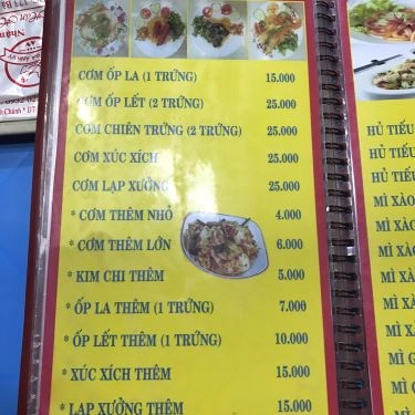 Thực đơn- Quán Ăn Cơm Gà Ánh Vy