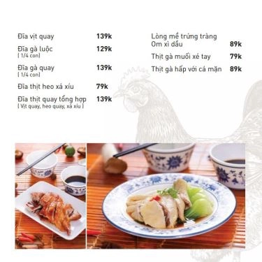 Thực đơn- Quán Ăn Cơm Gà Đệ Nhất