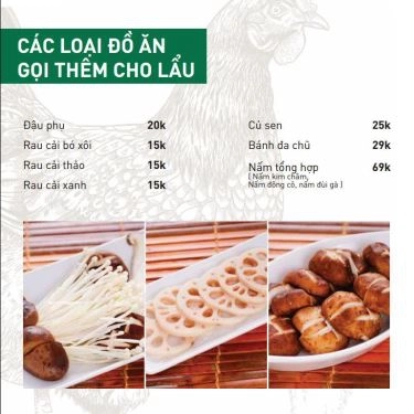 Thực đơn- Quán Ăn Cơm Gà Đệ Nhất