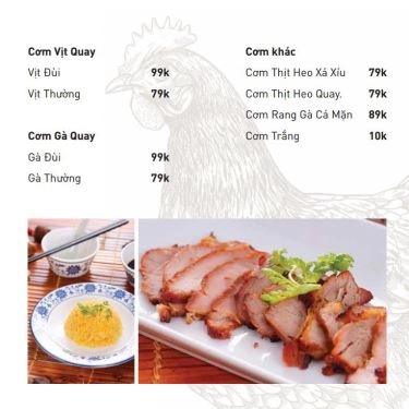 Thực đơn- Quán Ăn Cơm Gà Đệ Nhất