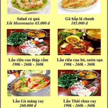Thực đơn- Quán Ăn Cơm Gà Hải Nam - Bún Đậu Mơ