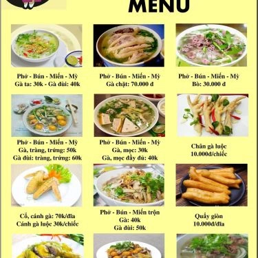 Thực đơn- Quán Ăn Cơm Gà Hải Nam - Bún Đậu Mơ