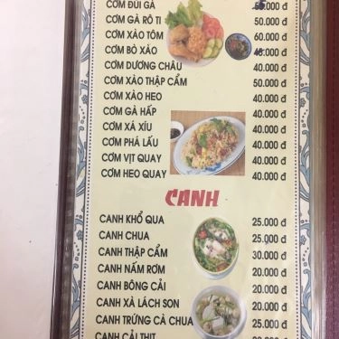 Thực đơn- Quán Ăn Cơm Gà Hồng Nam