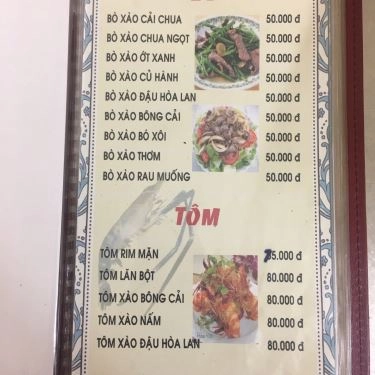Thực đơn- Quán Ăn Cơm Gà Hồng Nam
