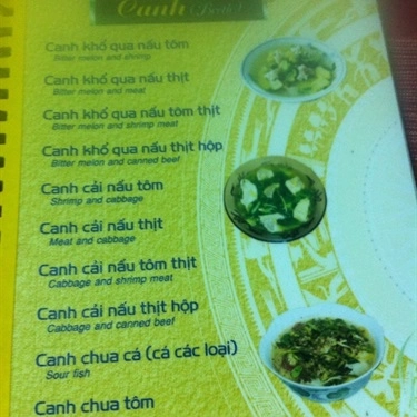 Thực đơn- Quán Ăn Cơm Gà Hồng Ngọc