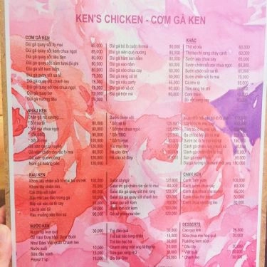 Thực đơn- Quán Ăn Cơm Gà Ken - Hòa Mã