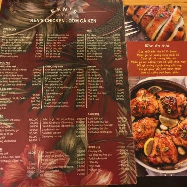 Thực đơn- Quán Ăn Cơm Gà Ken - Hòa Mã
