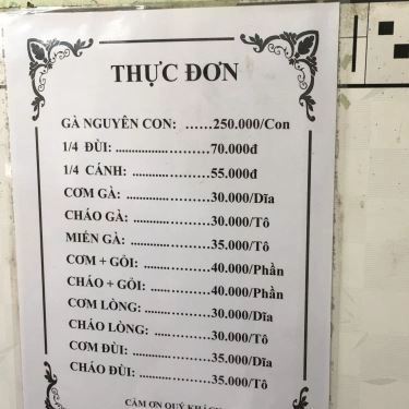 Thực đơn- Quán Ăn Kim Hiền - Gà Ta Hội An