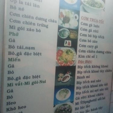 Thực đơn- Quán Ăn Cơm Gà Số 1- Ngô Gia Tự