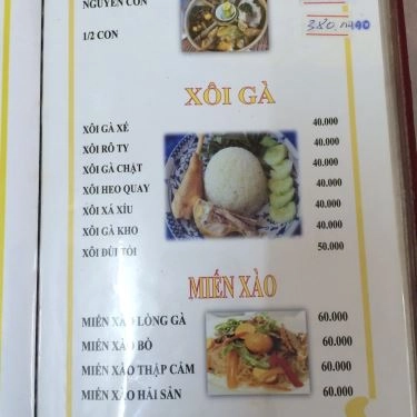 Thực đơn- Quán Ăn Cơm Gà Tam Kỳ Hồng Nga - Phan Xích Long