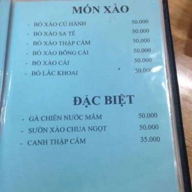 Thực đơn- Quán Ăn Cơm Gà Tâm Ký - Nguyễn Duy Trinh