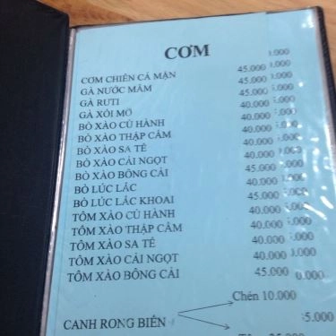 Thực đơn- Quán Ăn Cơm Gà Tâm Ký - Nguyễn Duy Trinh