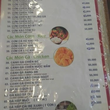 Thực đơn- Quán Ăn Cơm Gà Hải Nam & Xối Mỡ - Cao Thắng