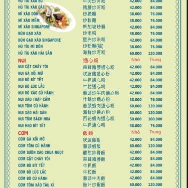 Thực đơn- Quán Ăn Cơm Gà Xối Mỡ Thanh