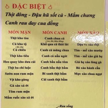 Thực đơn- Quán Ăn Cơm Gia Việt - Mai Văn Vĩnh