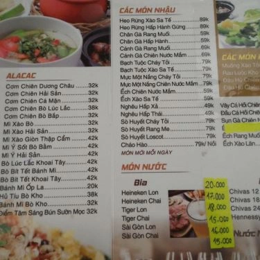 Thực đơn- Quán Ăn Cơm Hồng Đức