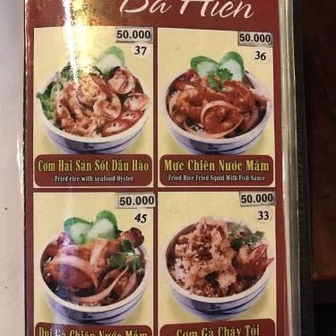 Thực đơn- Quán Ăn Cơm Niêu Út Hiền