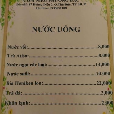 Thực đơn- Quán Ăn Cơm Niêu Phương Bắc