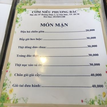 Thực đơn- Quán Ăn Cơm Niêu Phương Bắc