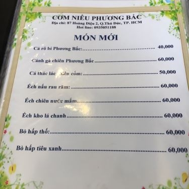 Thực đơn- Quán Ăn Cơm Niêu Phương Bắc