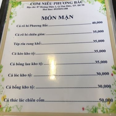 Thực đơn- Quán Ăn Cơm Niêu Phương Bắc