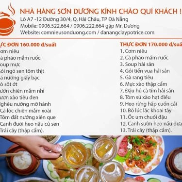 Thực đơn- Nhà Hàng Cơm Niêu Sơn Dương