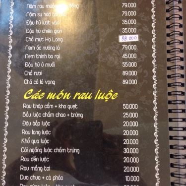 Thực đơn- Nhà Hàng Cơm Niêu Việt - Đinh Bộ Lĩnh