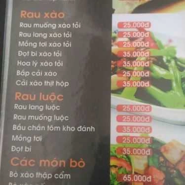 Thực đơn- Quán Ăn Cơm Ông Chủ - Cơm Văn Phòng & Cơm Gia Đình