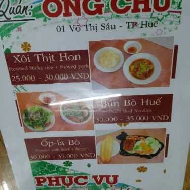 Thực đơn- Quán Ăn Cơm Ông Chủ - Cơm Văn Phòng & Cơm Gia Đình