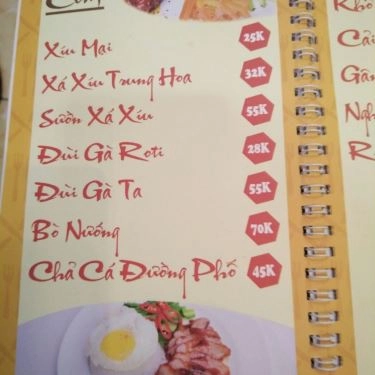 Thực đơn- Quán Ăn Cơm Tấm Đường Phố