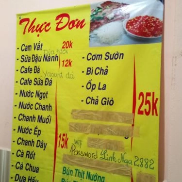 Thực đơn- Quán Ăn Cơm Tấm Linh Nga