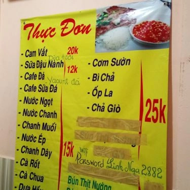 Thực đơn- Quán Ăn Cơm Tấm Linh Nga