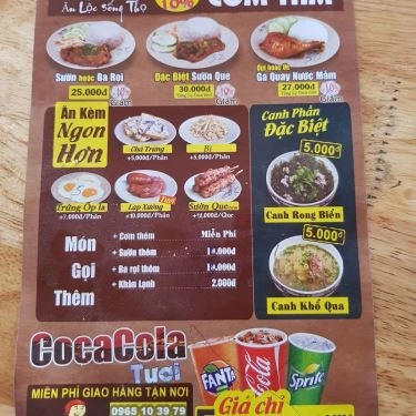 Thực đơn- Quán Ăn Cơm Tấm Lộc Thọ