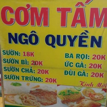 Thực đơn- Quán Ăn Cơm Tấm Ngô Quyền