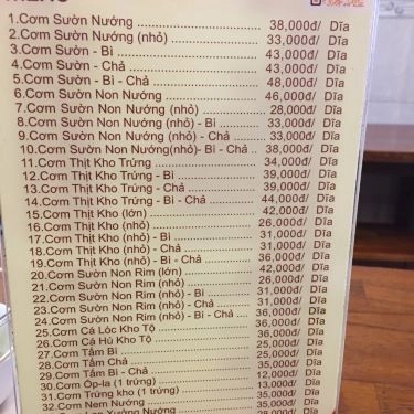 Thực đơn- Quán Ăn Cơm Tấm Tú Mập - Đồng Đen
