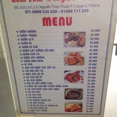 Thực đơn- Quán Ăn Cơm Tấm Tuyết Nhi
