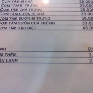 Thực đơn- Quán Ăn Cơm Tấm Con Vịt Béo