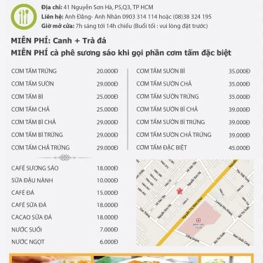 Thực đơn- Quán Ăn Cơm Tấm Con Vịt Béo