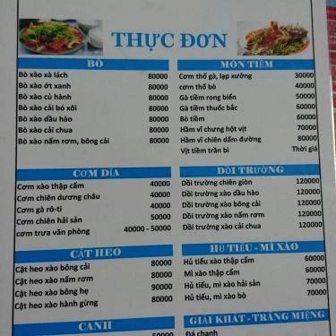 Thực đơn- Quán Ăn Cơm Thố Chuyên Ký