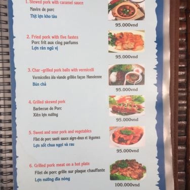 Thực đơn- Quán Ăn Countryside Cafe & Restaurant