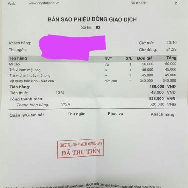 Tổng hợp- Nhà Hàng Crystal Jade Kitchen - Vincom Xuân Khánh