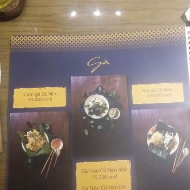 Thực đơn- Nhà Hàng Củ Nén - Ẩm Thực Miền Trung