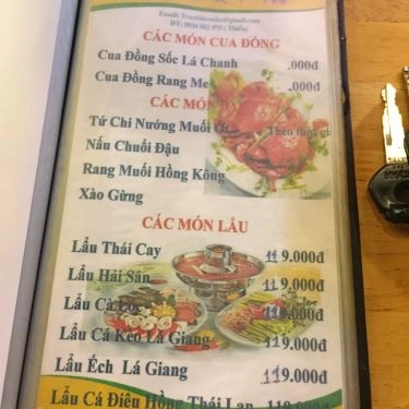 Thực đơn- Quán Ăn Cua Ba Phi - Hải Sản Tươi Sống