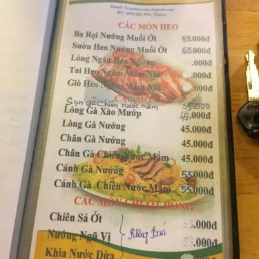 Thực đơn- Quán Ăn Cua Ba Phi - Hải Sản Tươi Sống
