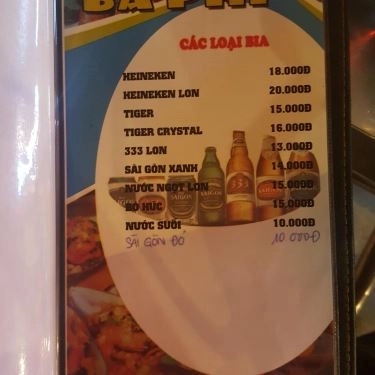 Thực đơn- Quán Ăn Cua Ba Phi - Hải Sản Tươi Sống