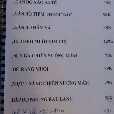 Thực đơn- Cục Gạch Quán - Quán Ăn Gia Đình