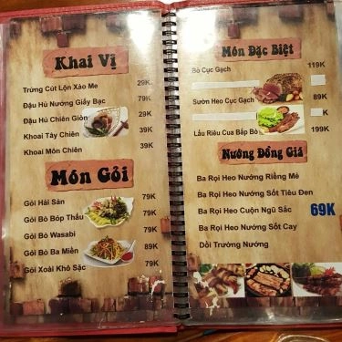 Thực đơn- Cục Gạch Quán - Quán Ăn Gia Đình