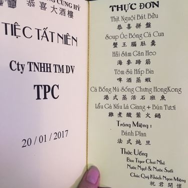 Thực đơn- Nhà Hàng Cung Hỷ - Nguyễn Văn Luông