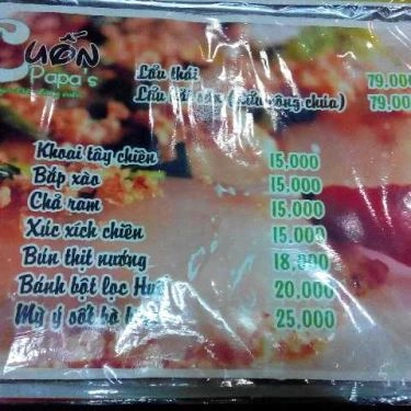 Thực đơn- Quán Ăn Cuốn Papa's